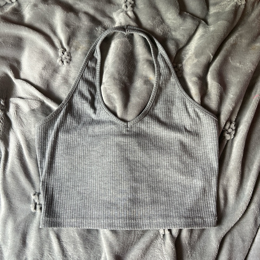 Gray Halter Top